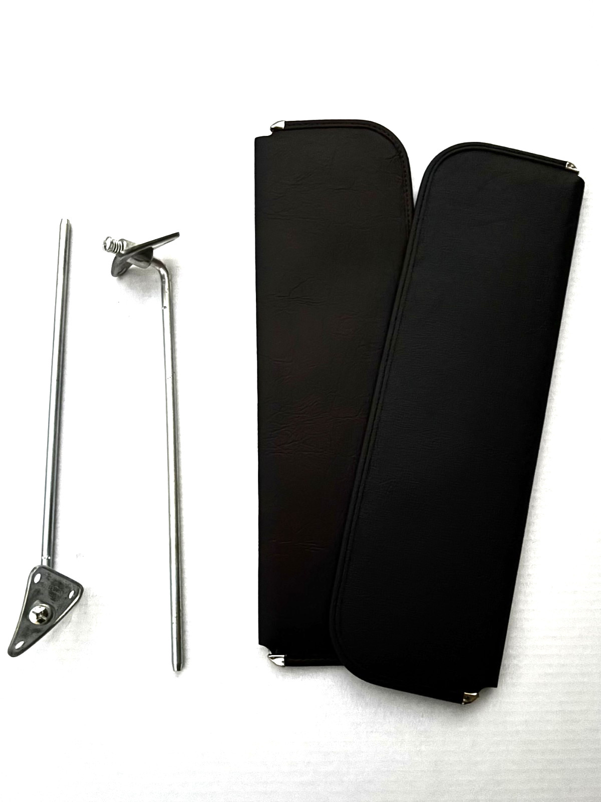 1973-1987 Chevy GMC Black Sun Visors Pair w/ LH RH Brackets & Screws