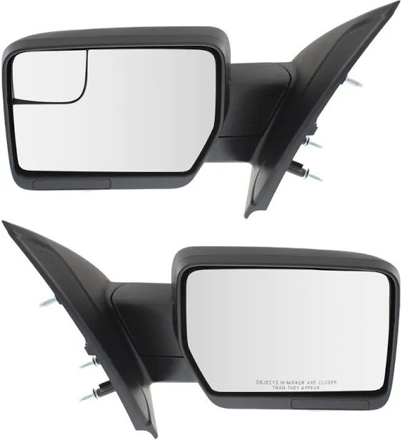 OEM 2011-14 FORD F150 POWER FOLDING SIDE VIEW MIRRORS SET OF 2 BLACK NEW