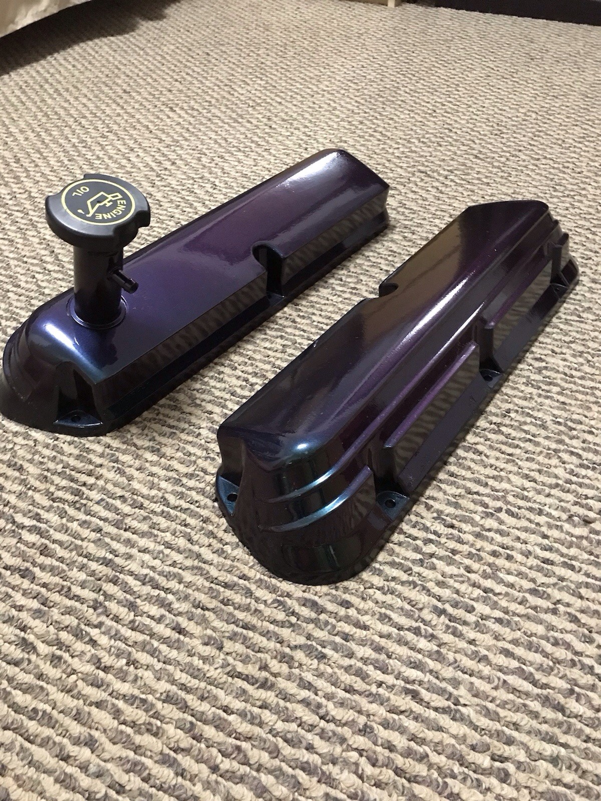 87-93 Ford Mustang Aluminum Valve Covers Mystichrome Foxbody 5.0 OEM 302 V8 87-93 Ford Mustang Aluminum Valve Covers Mystichrome Foxbody 5.0 OEM 302 V8