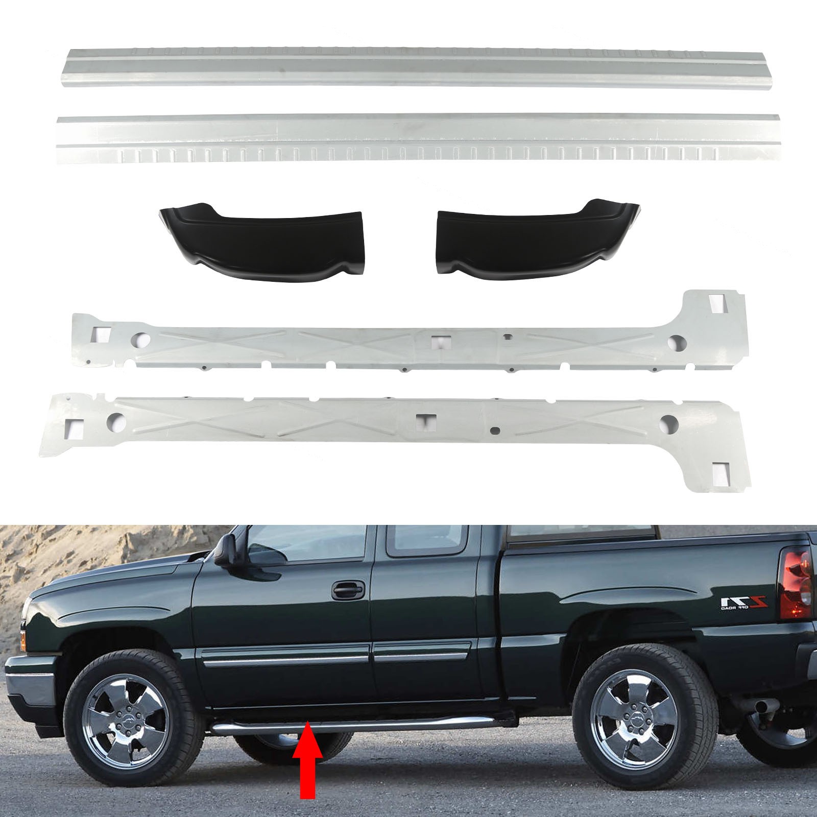 Fits 1999-07 Silverado Sierra 1500 2500 Extended Cab Rocker Panels Cab Corners