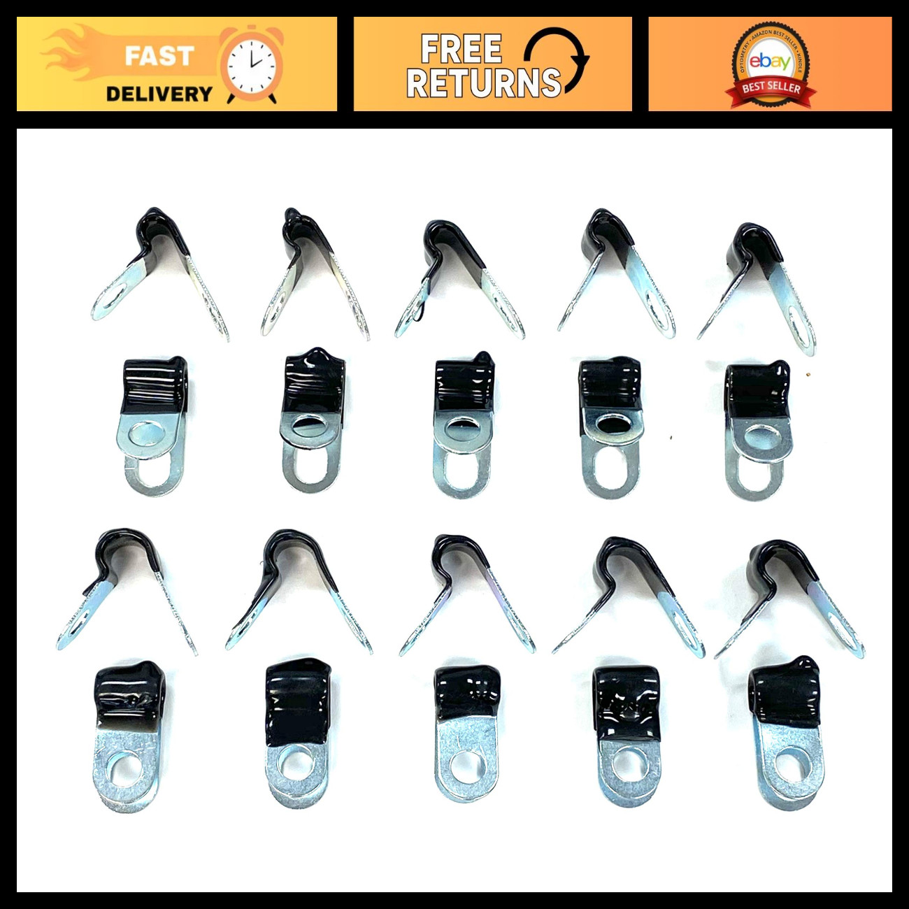 Brake Line Clips for 3/16 & 1/4 Inch Tubing, Rubber Insulated, 20 Pack Brake Line Clips for 3/16 & 1/4 Inch Tubing, Rubber Insulated, 20 Pack