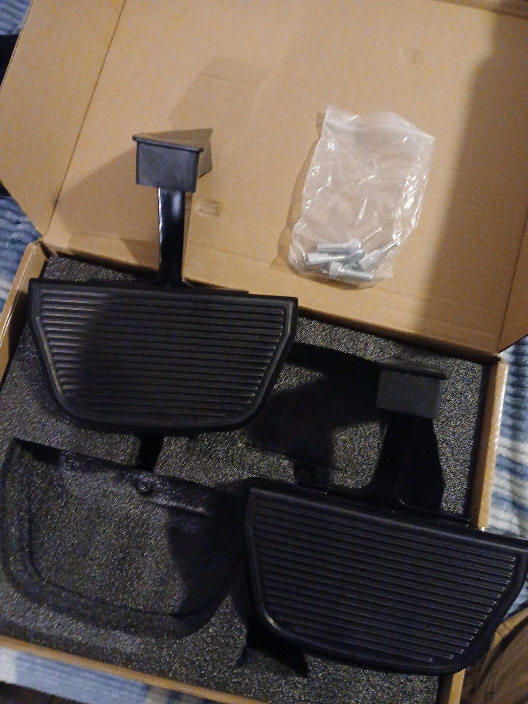 Black Rear Motorcycle  Passenger Footboard Kit Floorboards For Harley 1993-Later