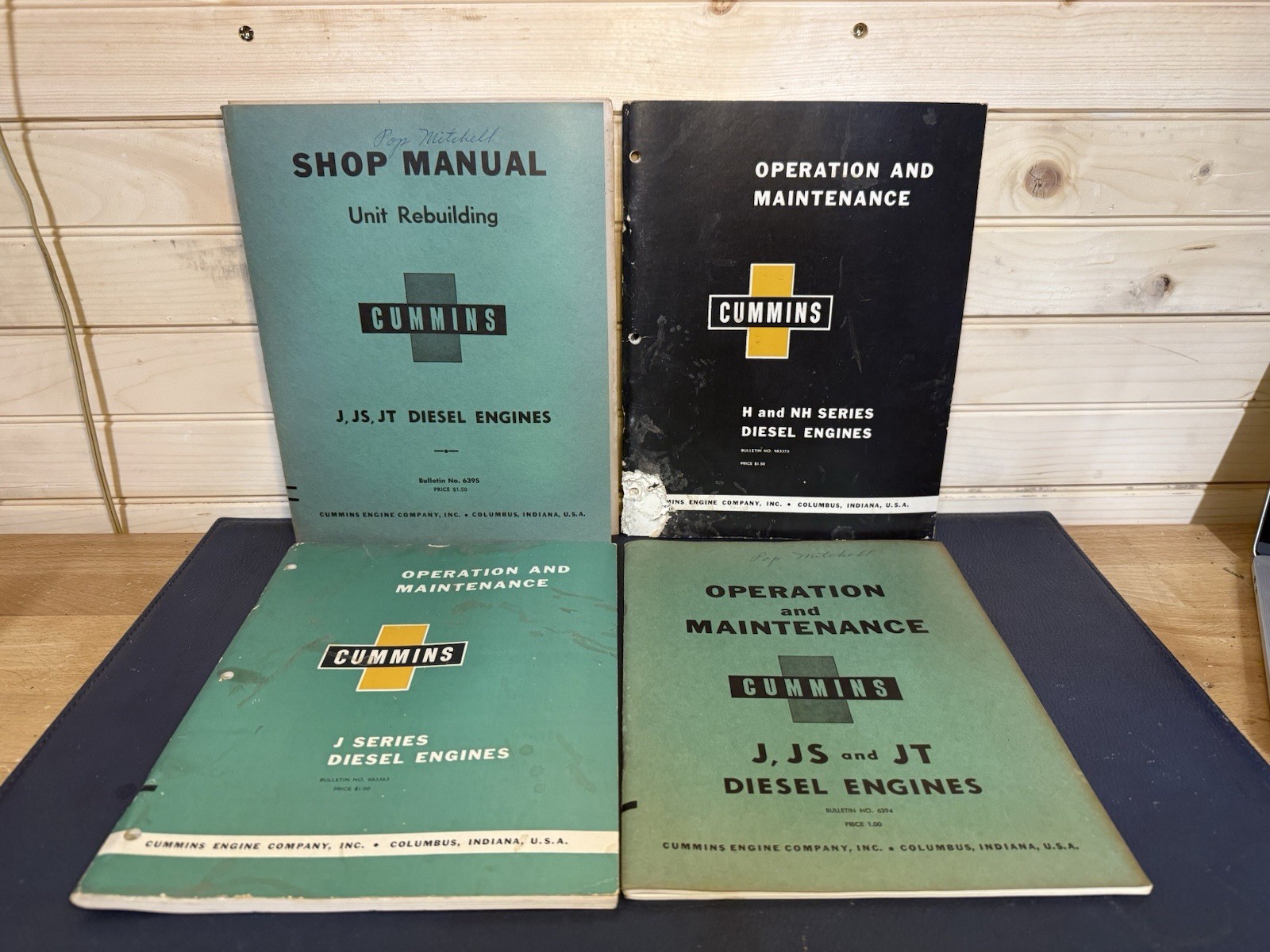 Lot Of 4 Vintage Cummins Shop & Service Manuals For J Series Diesel Engines