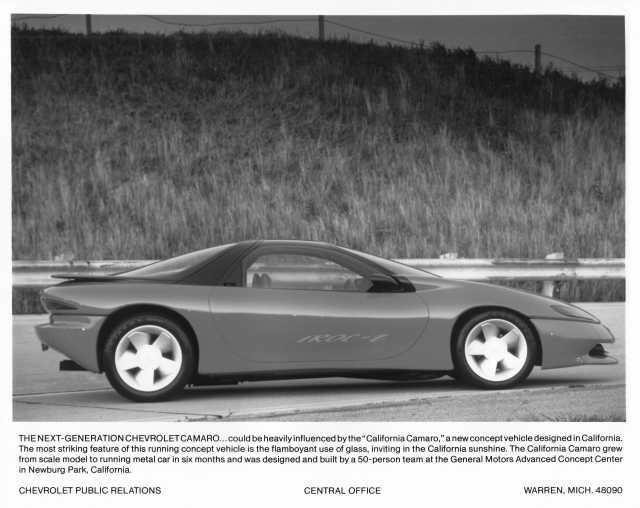 1989 Chevrolet California Camaro IROC-Z Concept Press Photo 0576