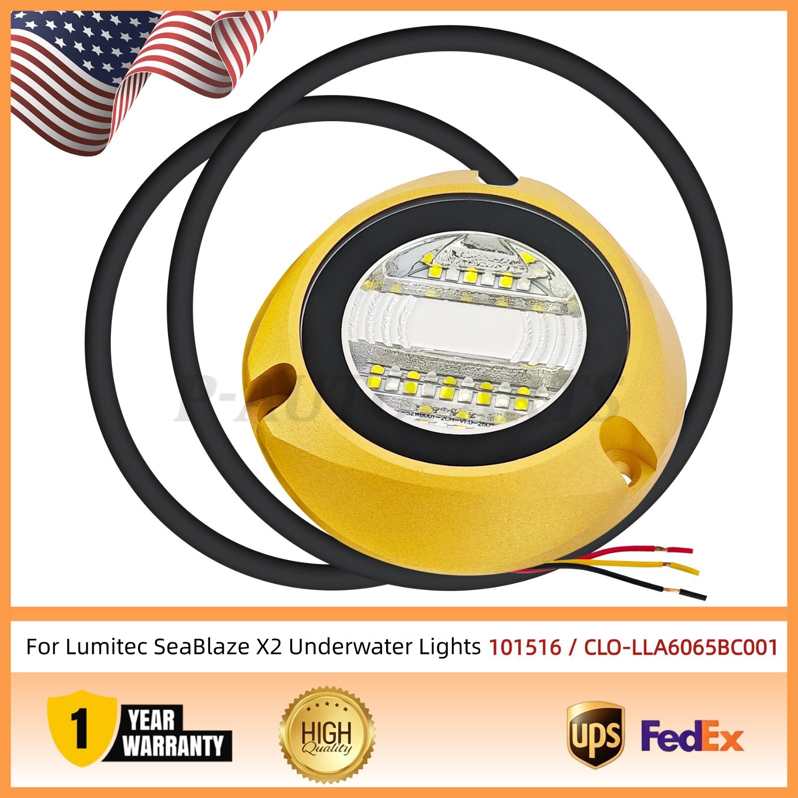 101516 For Lumitec SeaBlaze X2 LED Underwater Light - Dual Color - White/Blue US