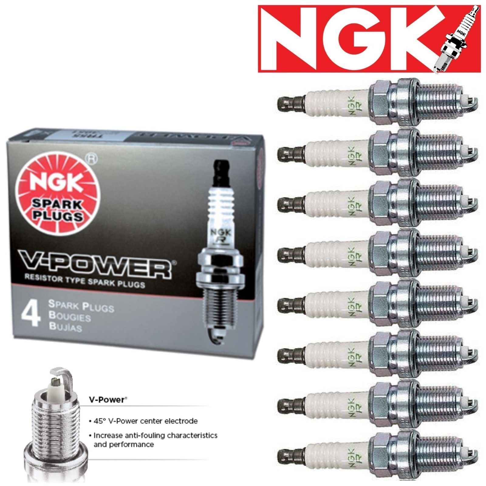 For Lexus GS400 4.0L V8 1998-2000 8 pcs NGK Laser Iridium Spark Plugs