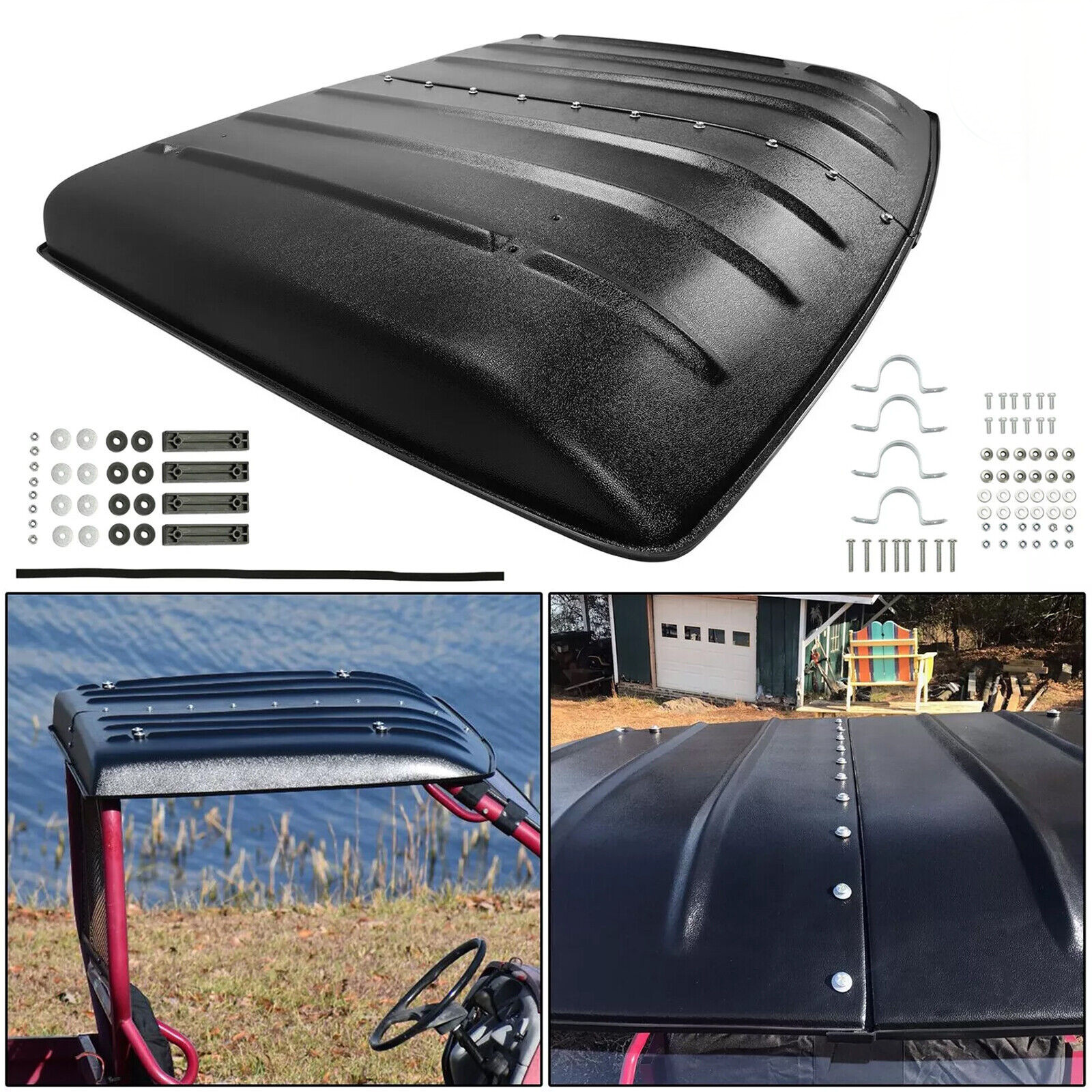 FOR 2005-2023 KAWASAKI MULE 610 600 SX 4X4 BLACK HARD TOP ROOF KAF600-005B