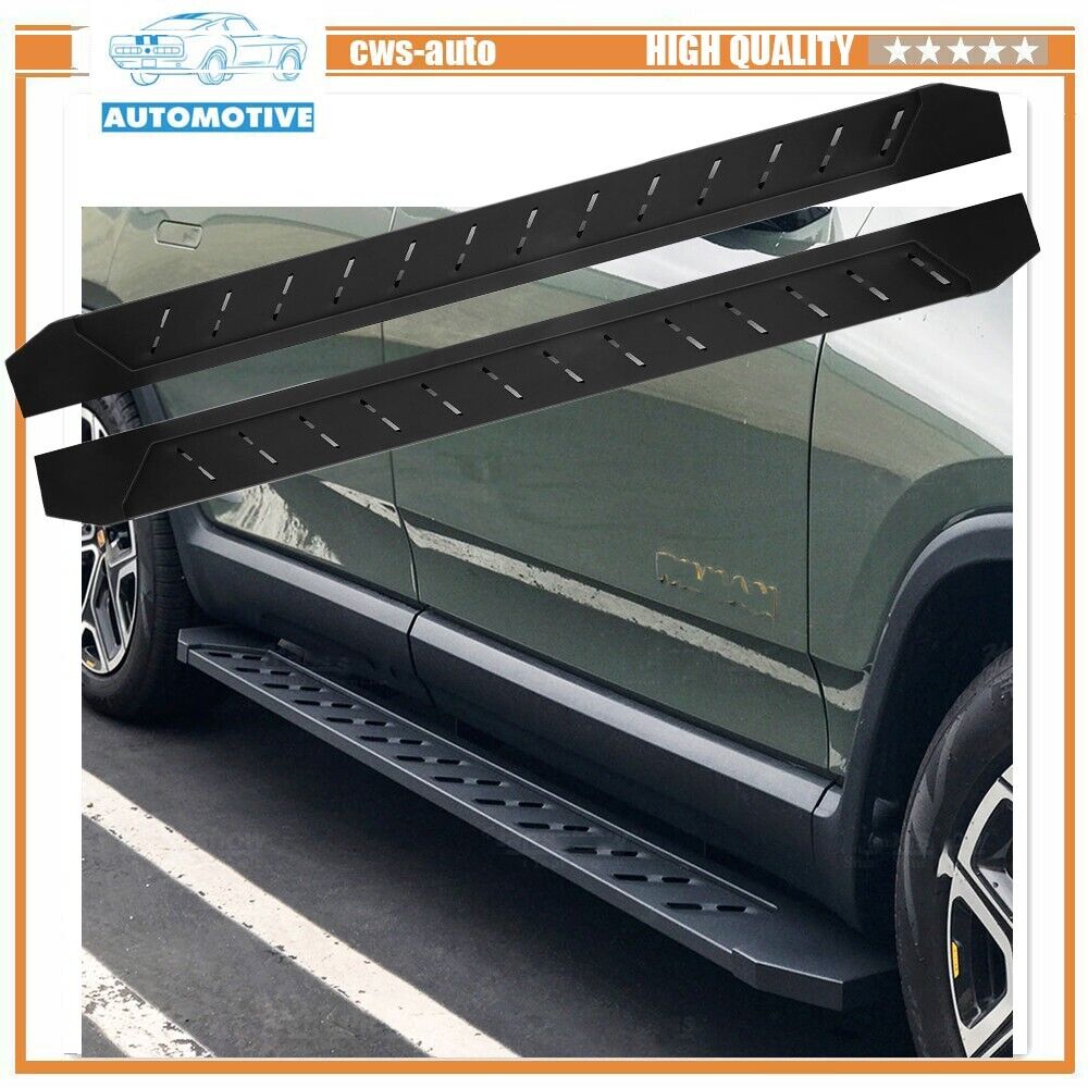 Used Side Steps Fits for Rivian R1T/R1S 2022-2024 Steel Running Board Nerf Bar