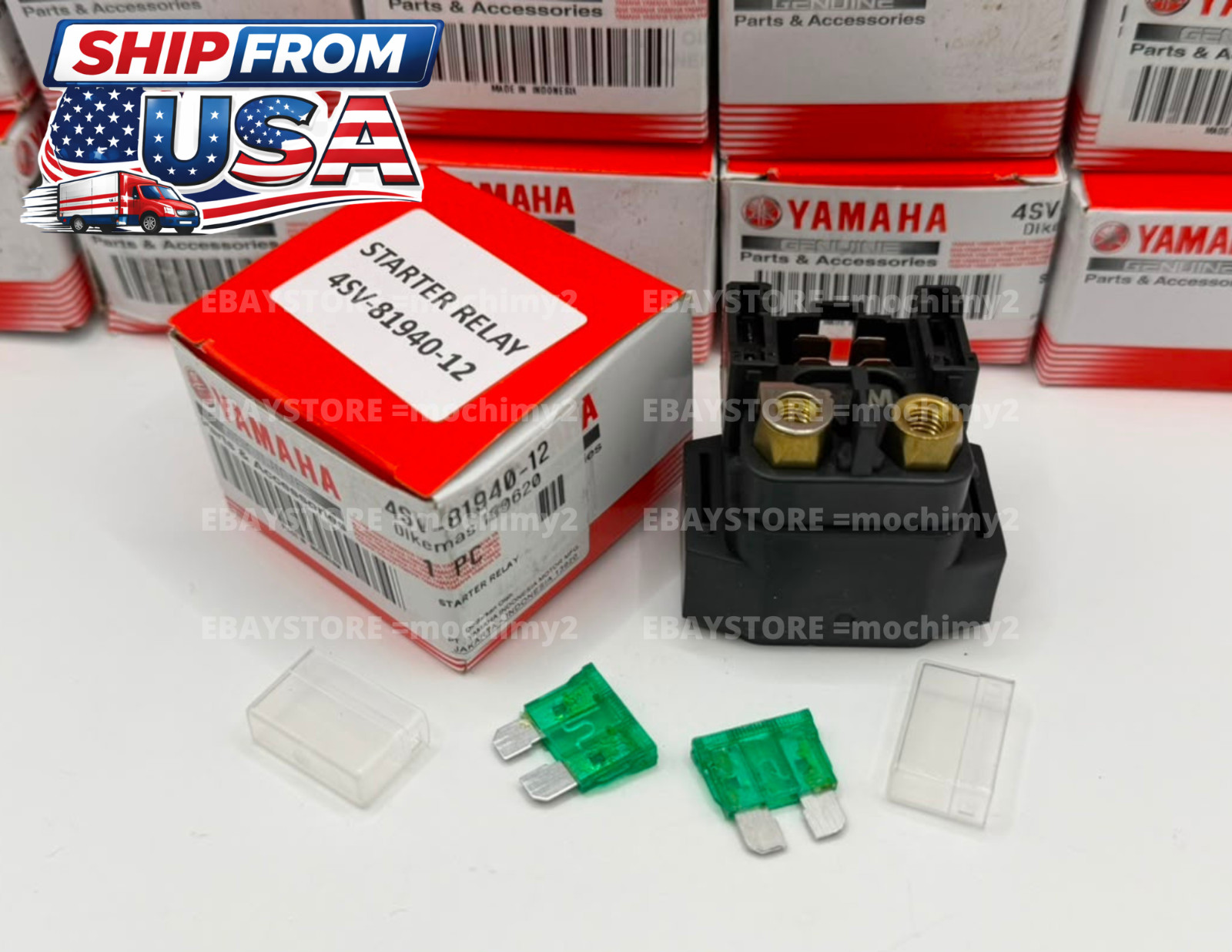 4SV-81940-12-00 NEW YAMAHA OEM STARTER RELAY SOLENOID YXR YFM VMX YZF FAST SHIP