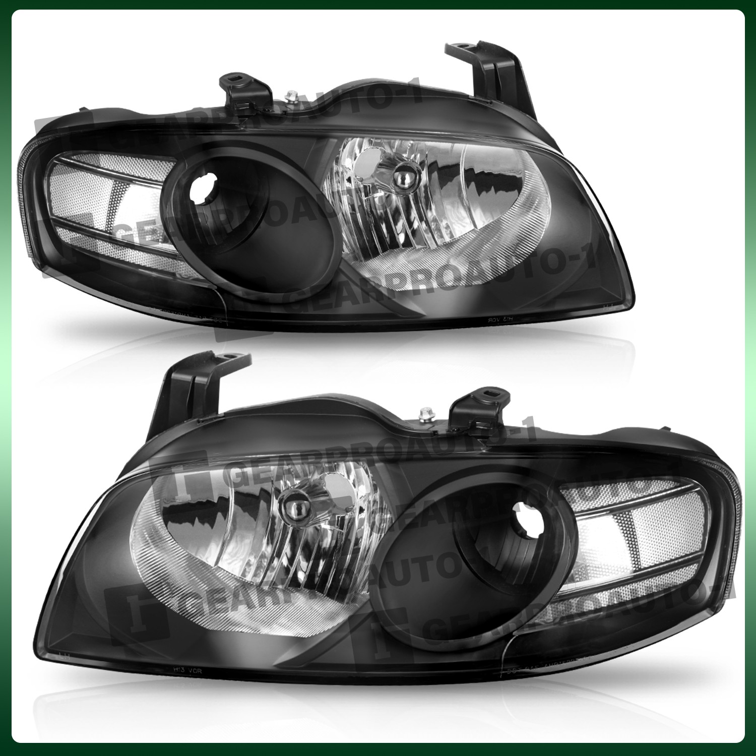 Black Headlights For 2004-2006 Nissan Sentra Sedan 4Door Headlamps Left+Right