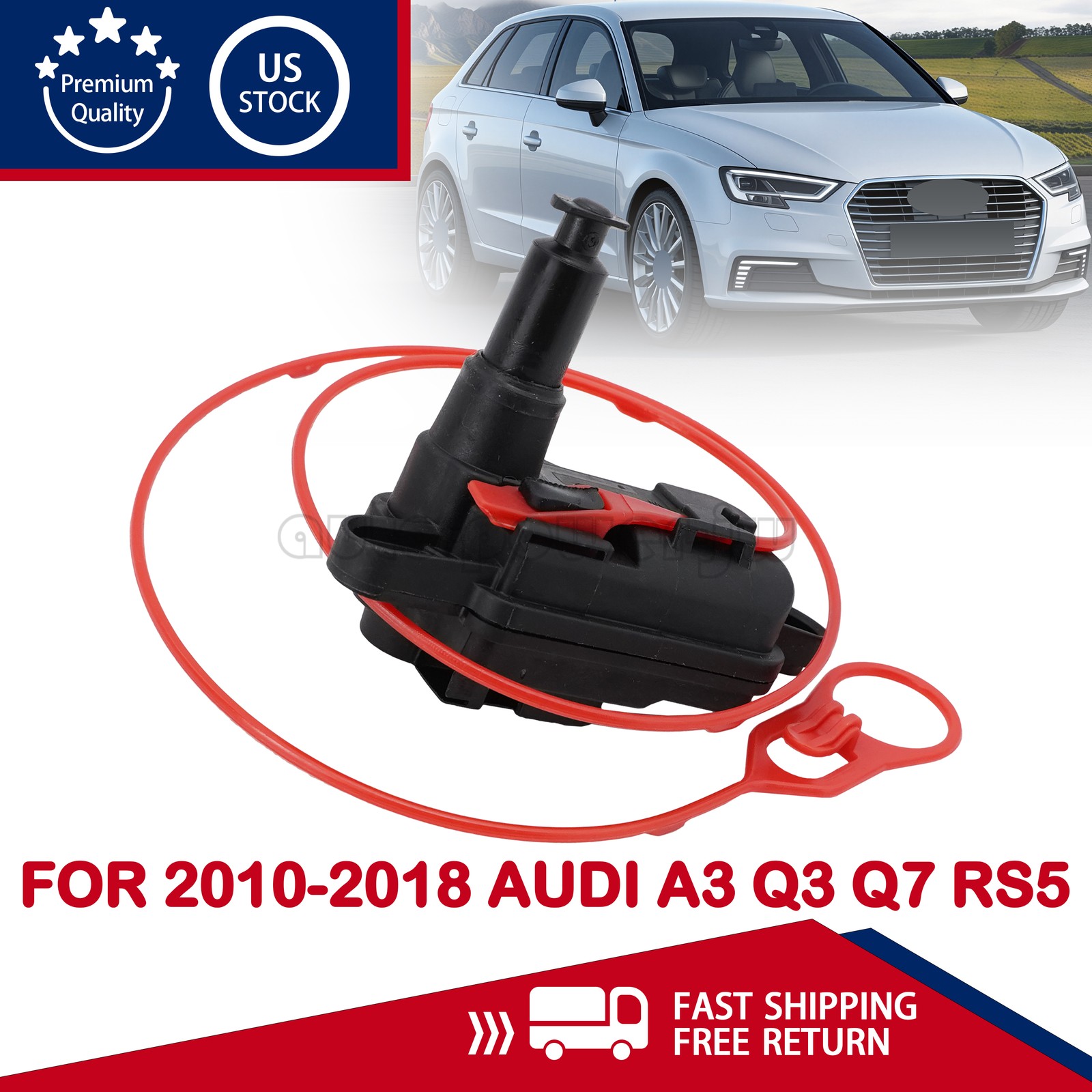 NEW 8V0862153A Fuel Filler Flap Actuator For 2010-2018 Audi A3 Q3 Q7 RS5