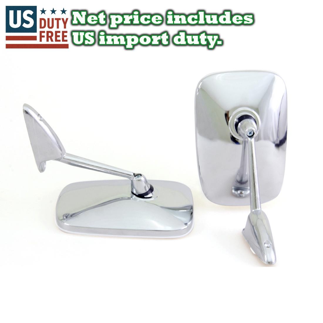 FIT ASTON MARTIN DB5 DB6 DBS 1963-1973 PAIR CHROME DOOR MIRRORS 2 PIECES LH & RH