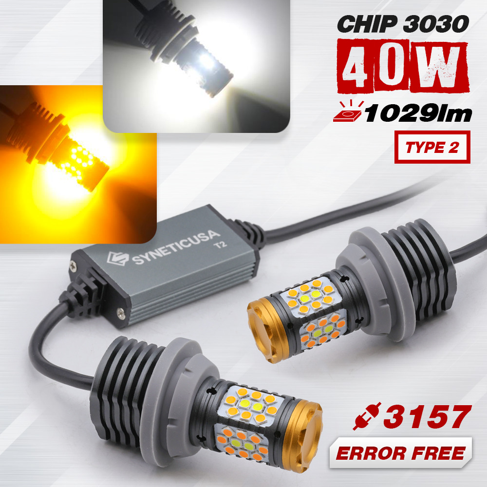 3157 Switchback LED Turn Signal Lights Bulb for Ford F-150 Amber White type 2