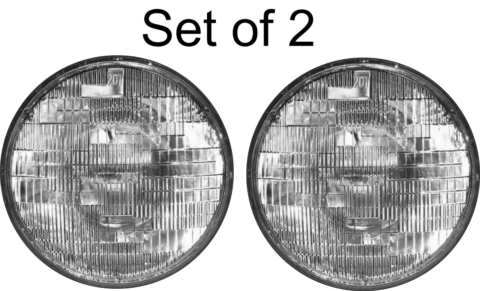 Set of 2 Round Headlight Graphics Racing Headlamp Drag Racing - BW2
