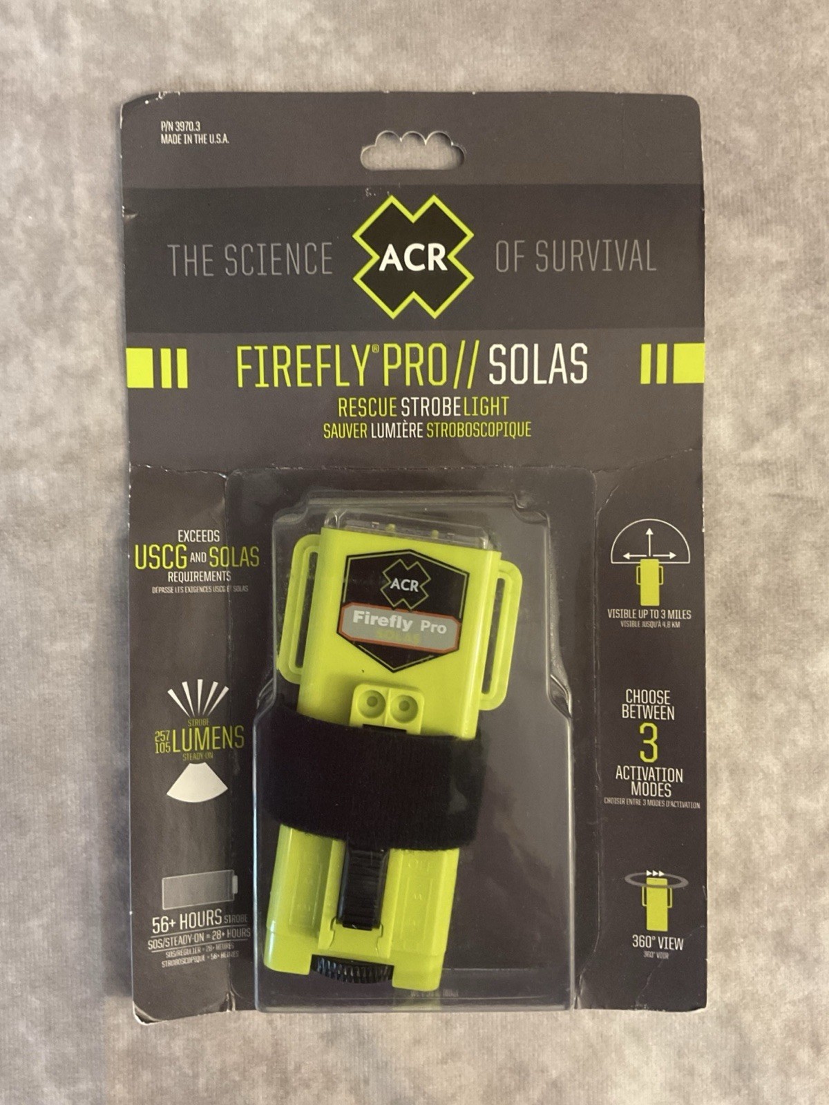 NEW ACR Firefly Pro SOLAS Rescue Strobe Light 3970.3 Sealed
