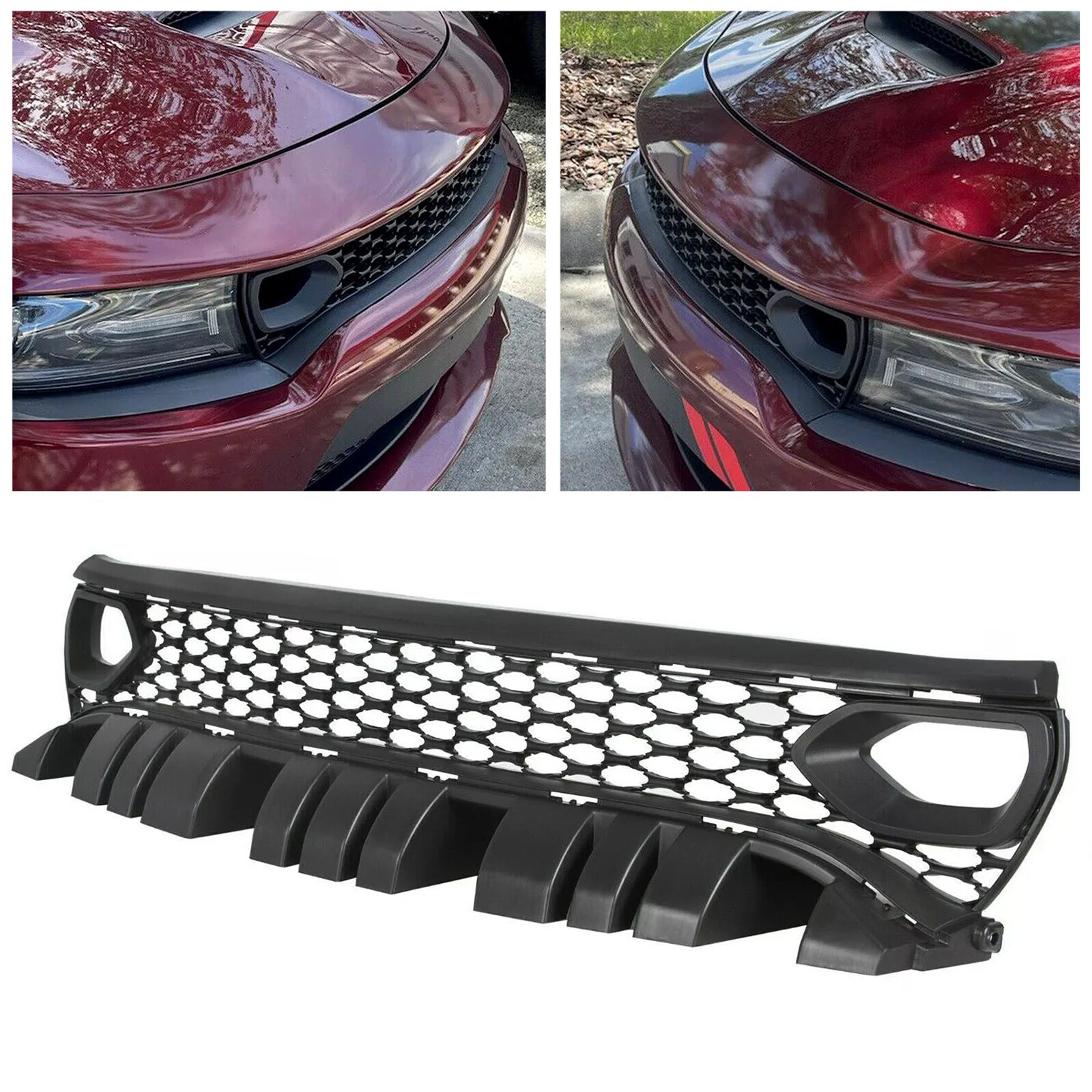 For Dodge Charger SRT GT RT Scat Pack 2015-2023 Front Upper Grille Dual Snorkel