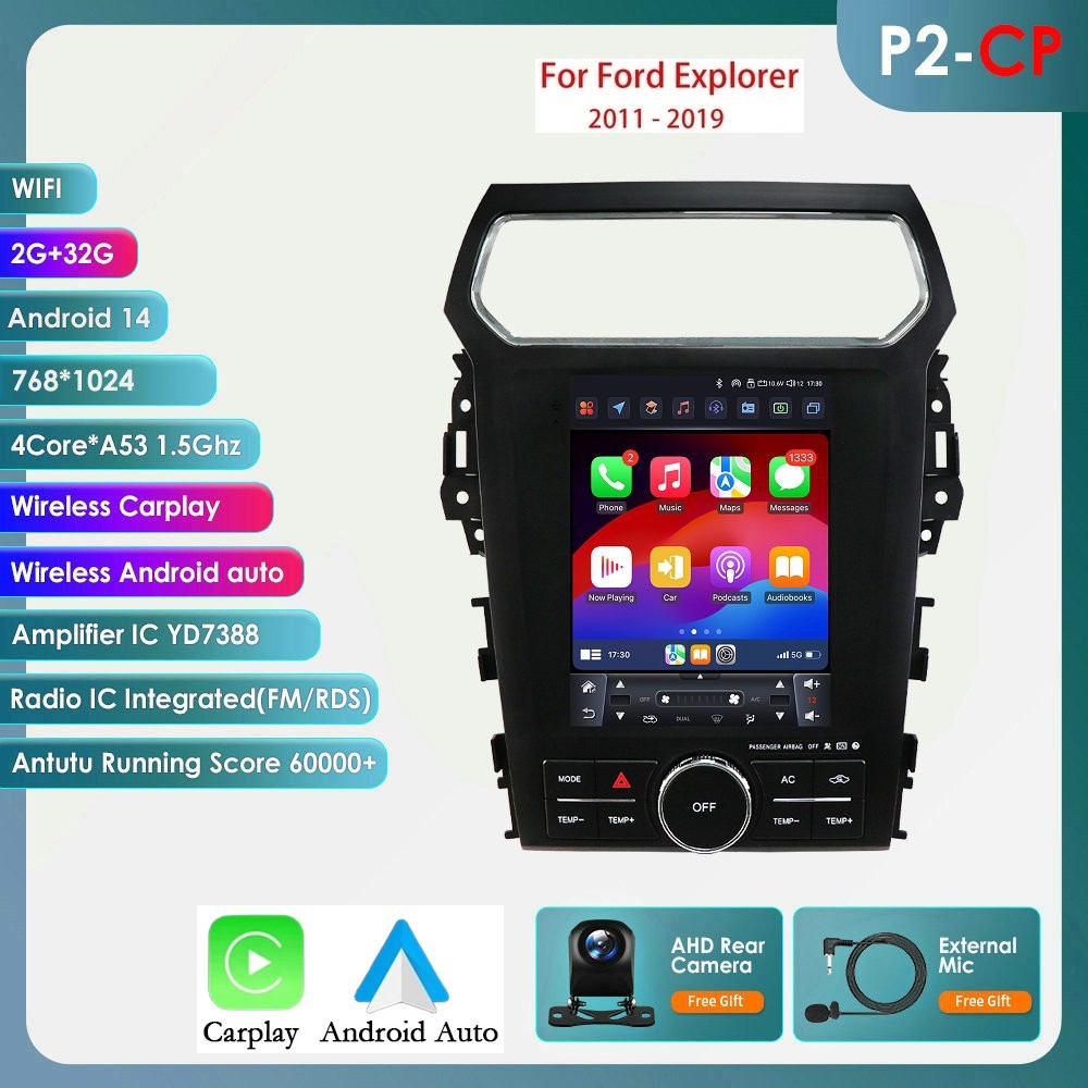 For Ford Explorer 2011-2019 Android Car Radio Stereo GPS SWC Carplay 9.7