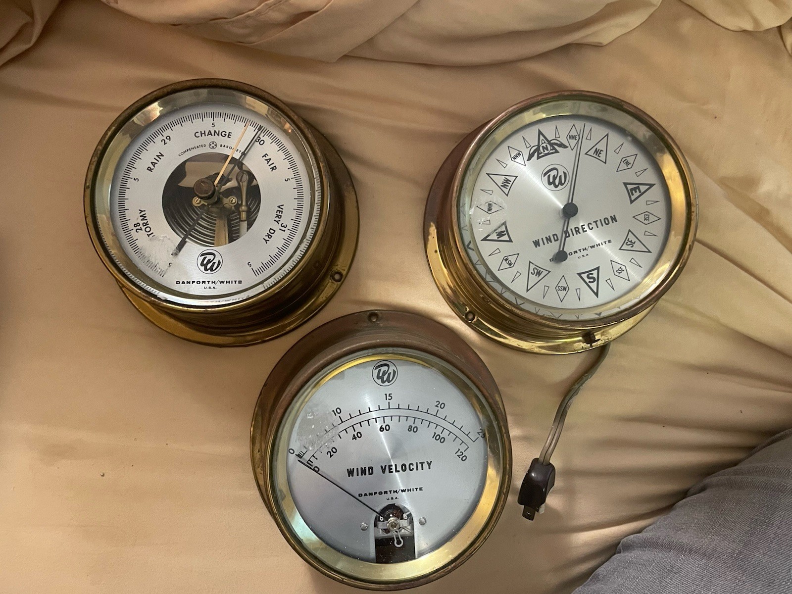 3 Maritime Gauge Vintage Danforth Wind Velocity Direction Change Lot 3 Maritime Gauge Vintage Danforth Wind Velocity Direction Change Lot