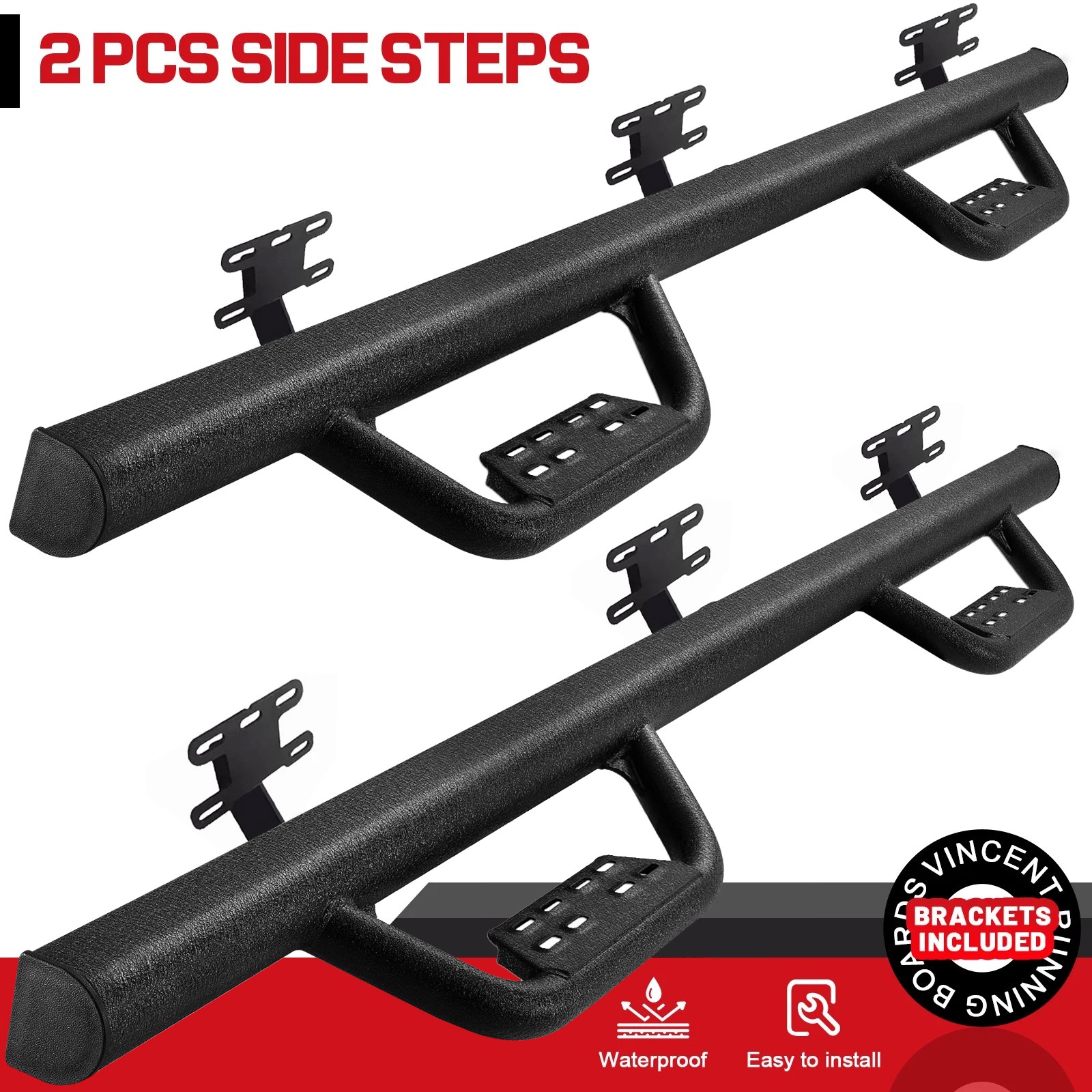 Fit 2019-2026 Dodge Ram 1500 Quad Cab Drop Running Board Side Step Nerf Bar BOC