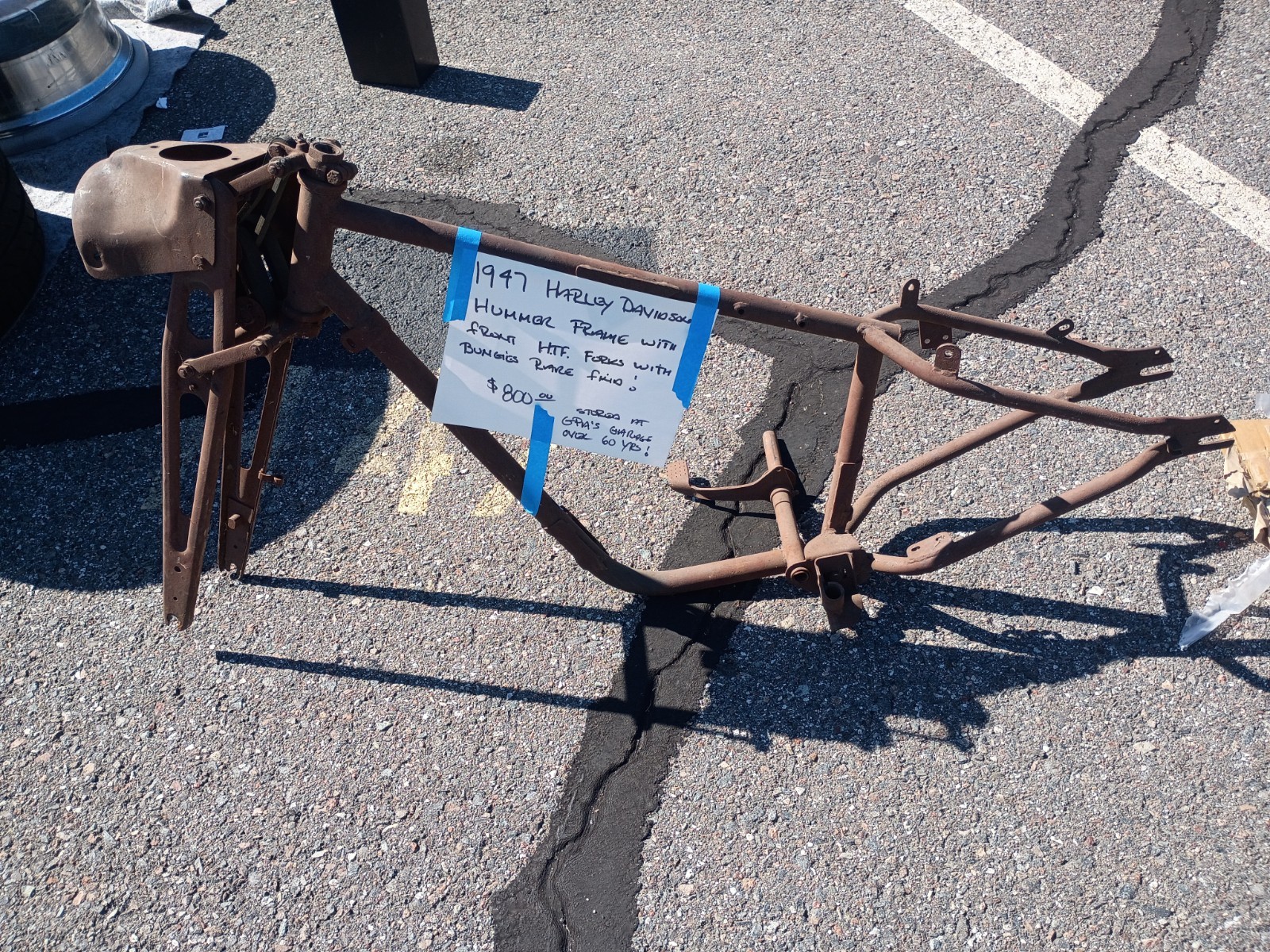 1948 Harley Davidson Hummer model S125 original Frame & Girder forks.