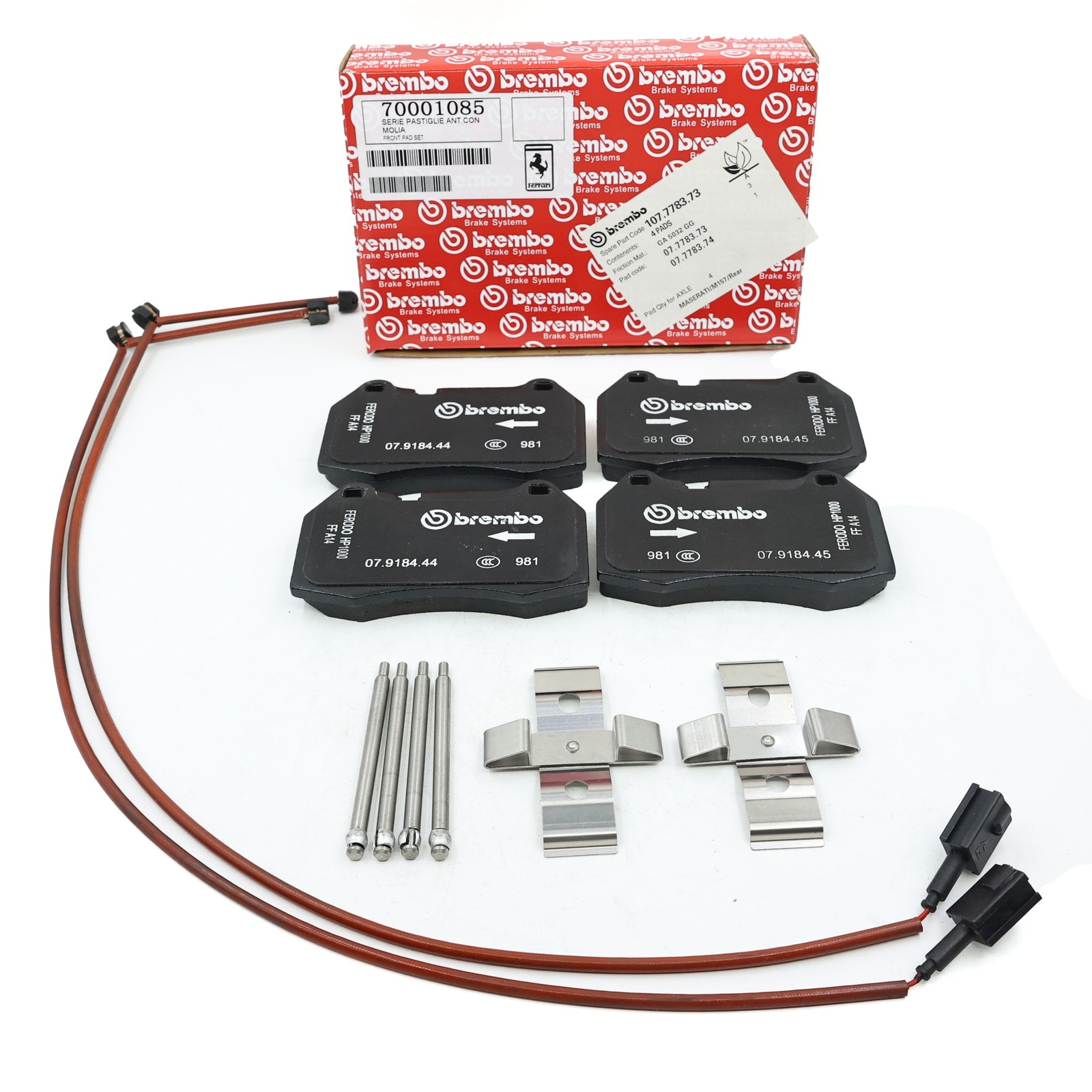 Front Brake Pad Kit 70001085 With Sensor For Ferrari 430 F430 Spider Genuine