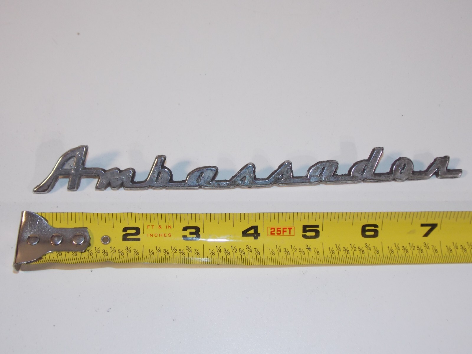 Vtg 1958 Rambler Ambassador Car Vehicle Emblem Badge Dashboard Nameplate Script