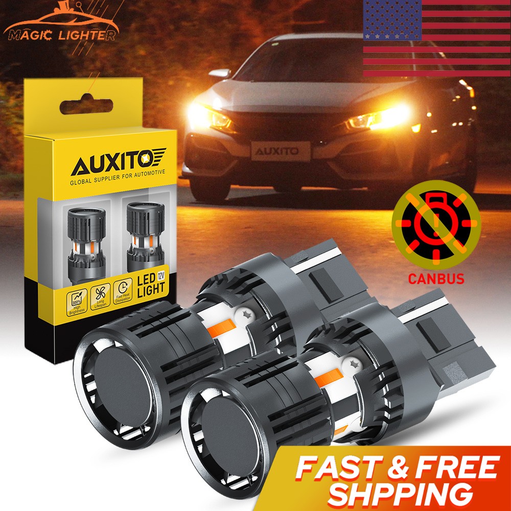 AUXITO 7440/7443 Turn LED Signal Light Bulbs Anti Hyper Flash Super Amber Bright