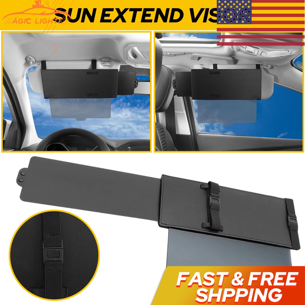new Car Shade Fit Sun Extend Visor Shield Anti Extension Glare Driving Universal