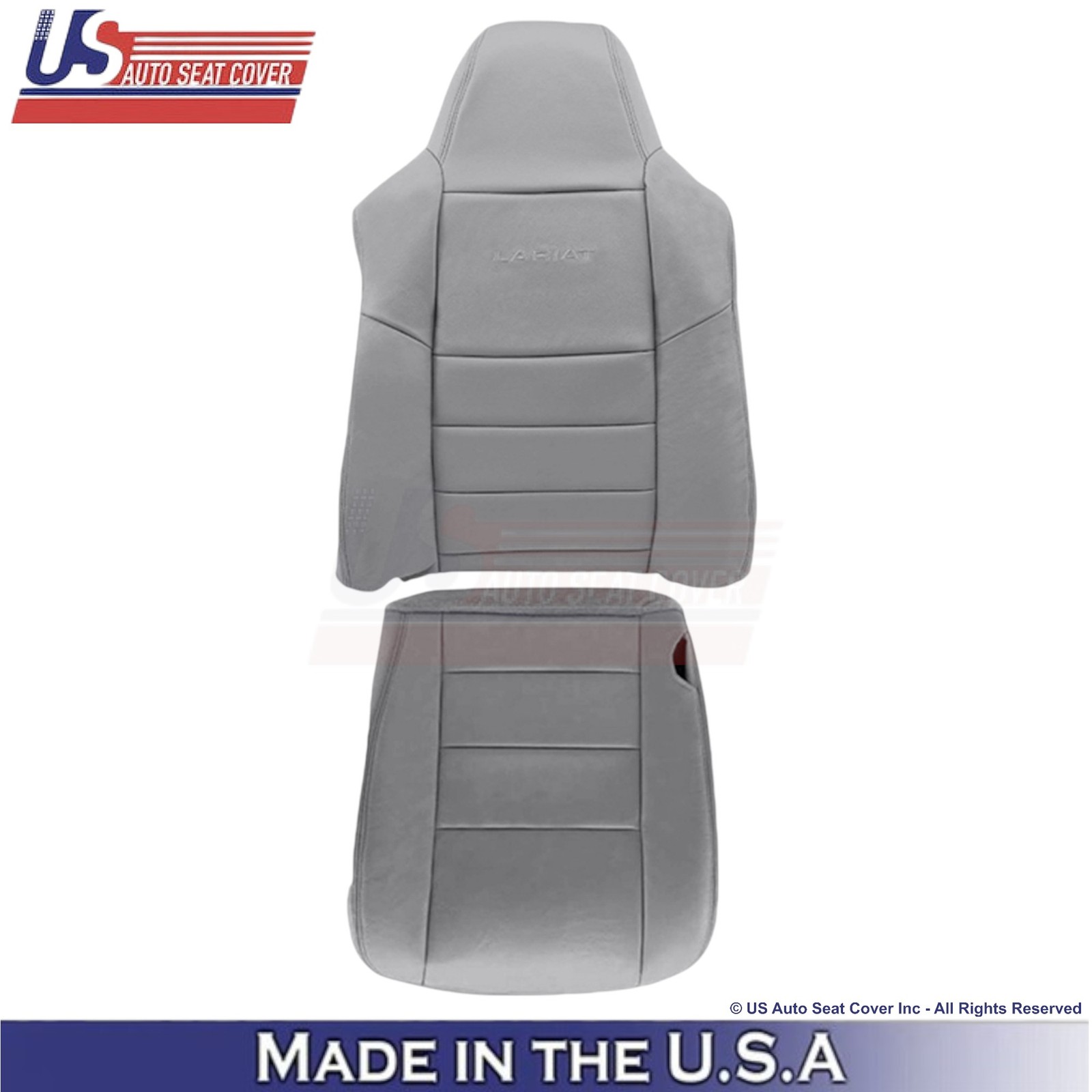 2003-2007 For Ford F250 F350 Lariat Leatherette Front Driver OEM Covers Gray