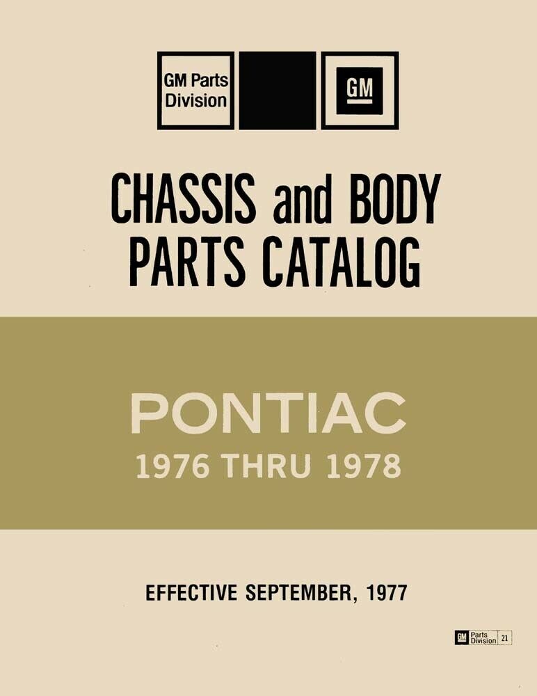 1976 1977 1978 Pontiac Parts Numbers Book List Guide Interchange OEM