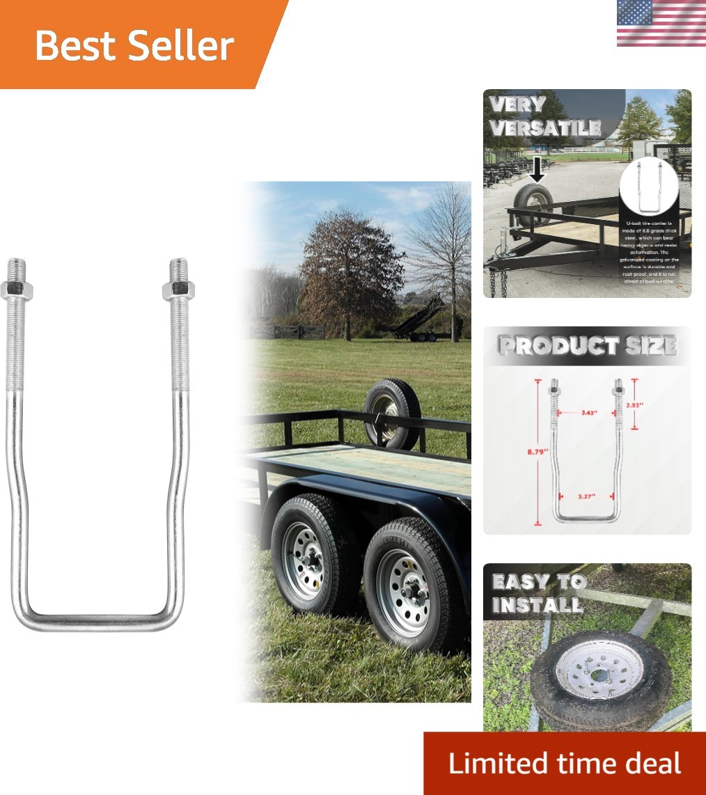 Heavy-Duty U-Bolt Tire Mount for 4/5 Lug Wheels - Chrome Finish & Easy Install