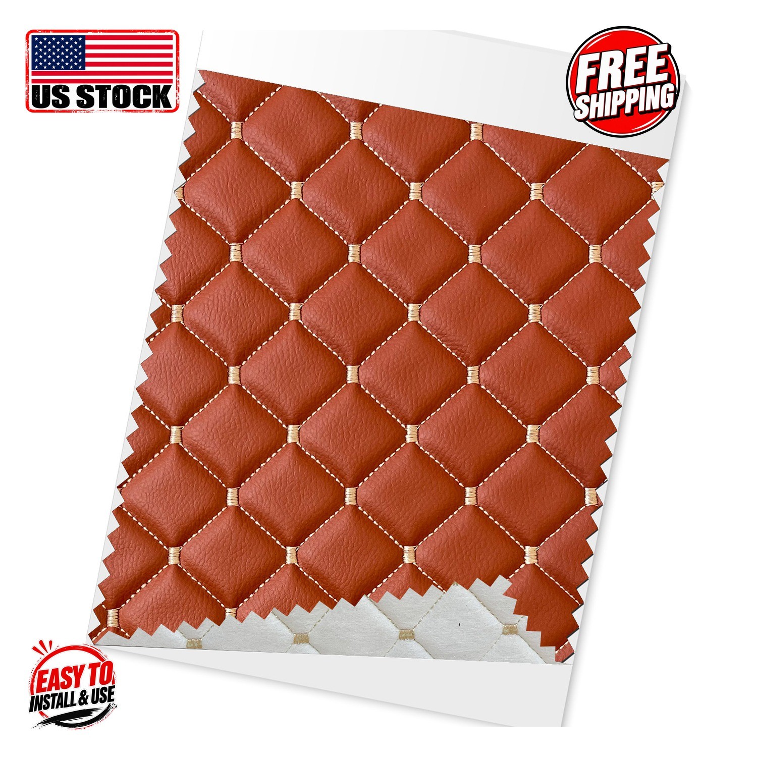 UNIVERSAL Leather (Tan Leather+Cream Stitch) 140x100 cm