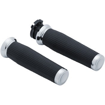 Kuryakyn 5946 Chrome Thresher Hand Grips for Metric Motorcycles