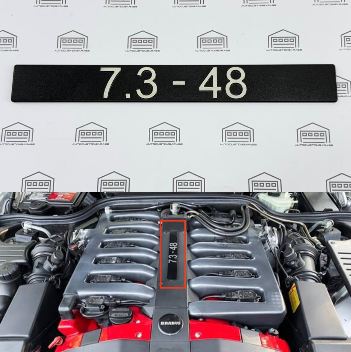 BRABUS 7.3-48 engine plaque badge fits Mercedes-Benz M120 V12 (W140,W129)