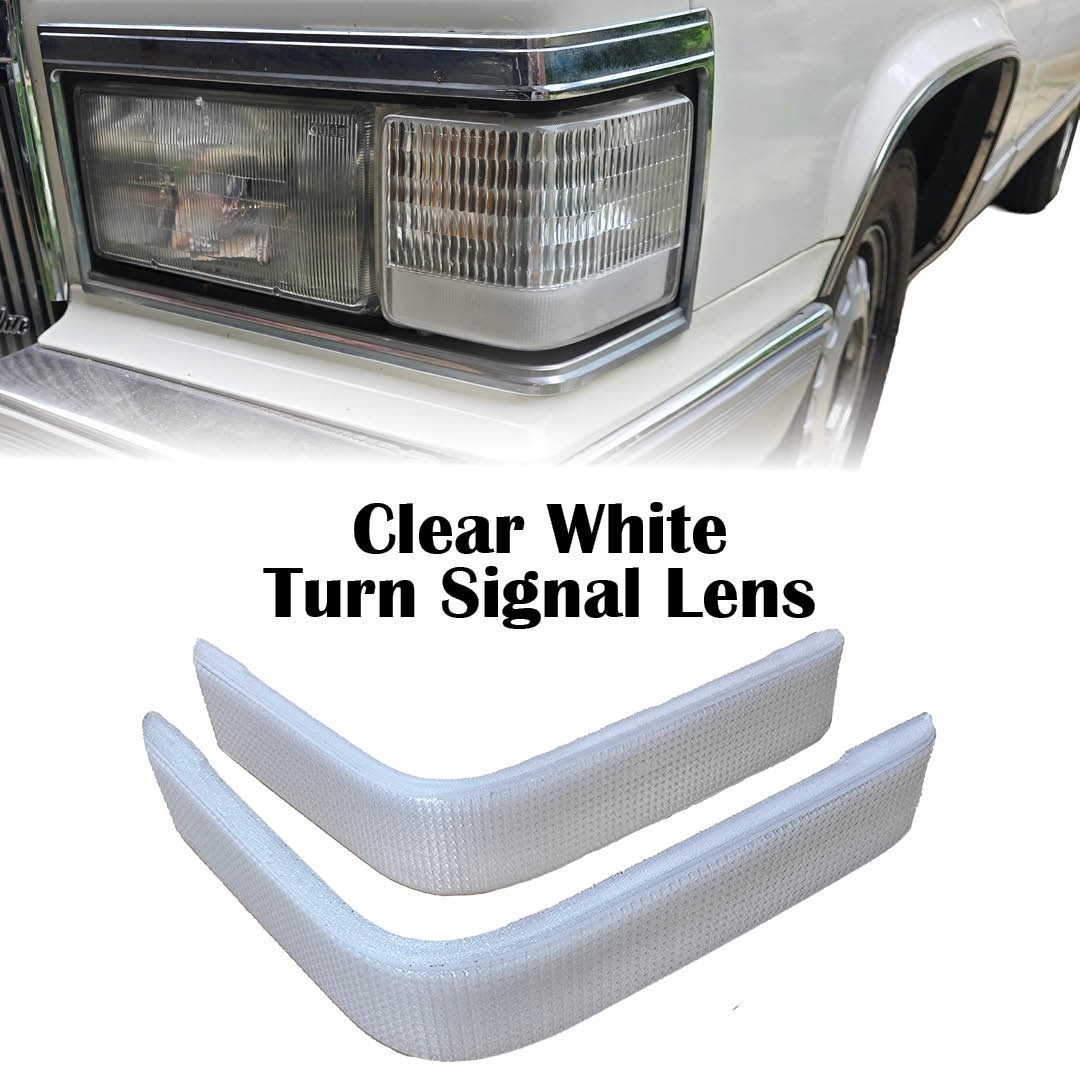 1990-92 Cadillac Brougham CLEAR Corner Marker Turn Signal Light Lenses PAIR