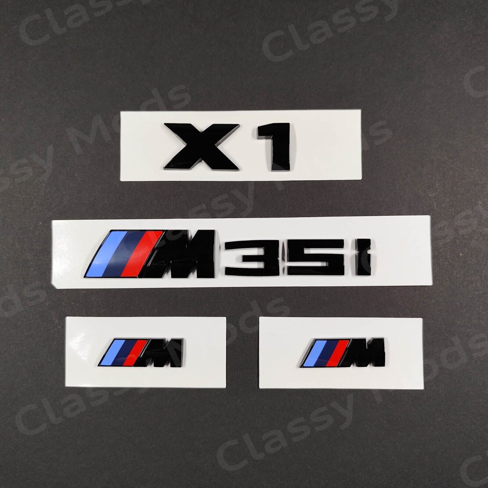 X1 M35i U11 Gloss Black Badges for BMW Emblem Set M Power