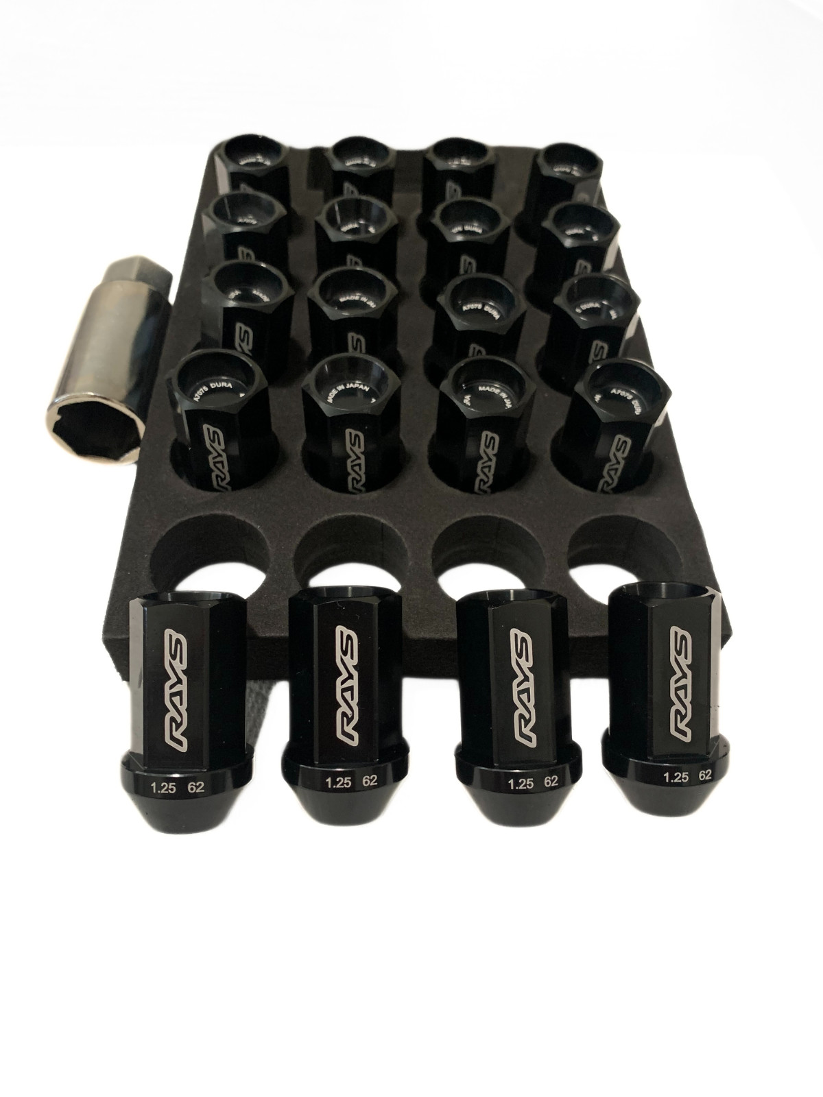 VOLK RACING RAYS STRAIGHT L42 DURA WHEELS LOCK LUG NUTS 12X1.25 1.25 RIM BLACK U VOLK RACING RAYS STRAIGHT L42 DURA WHEELS LOCK LUG NUTS 12X1.25 1.25 RIM BLACK U