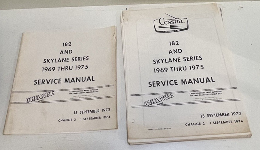 1969 thru 1975 CESSNA 182 and Skylane Series Service Manual  OEM Original.  READ