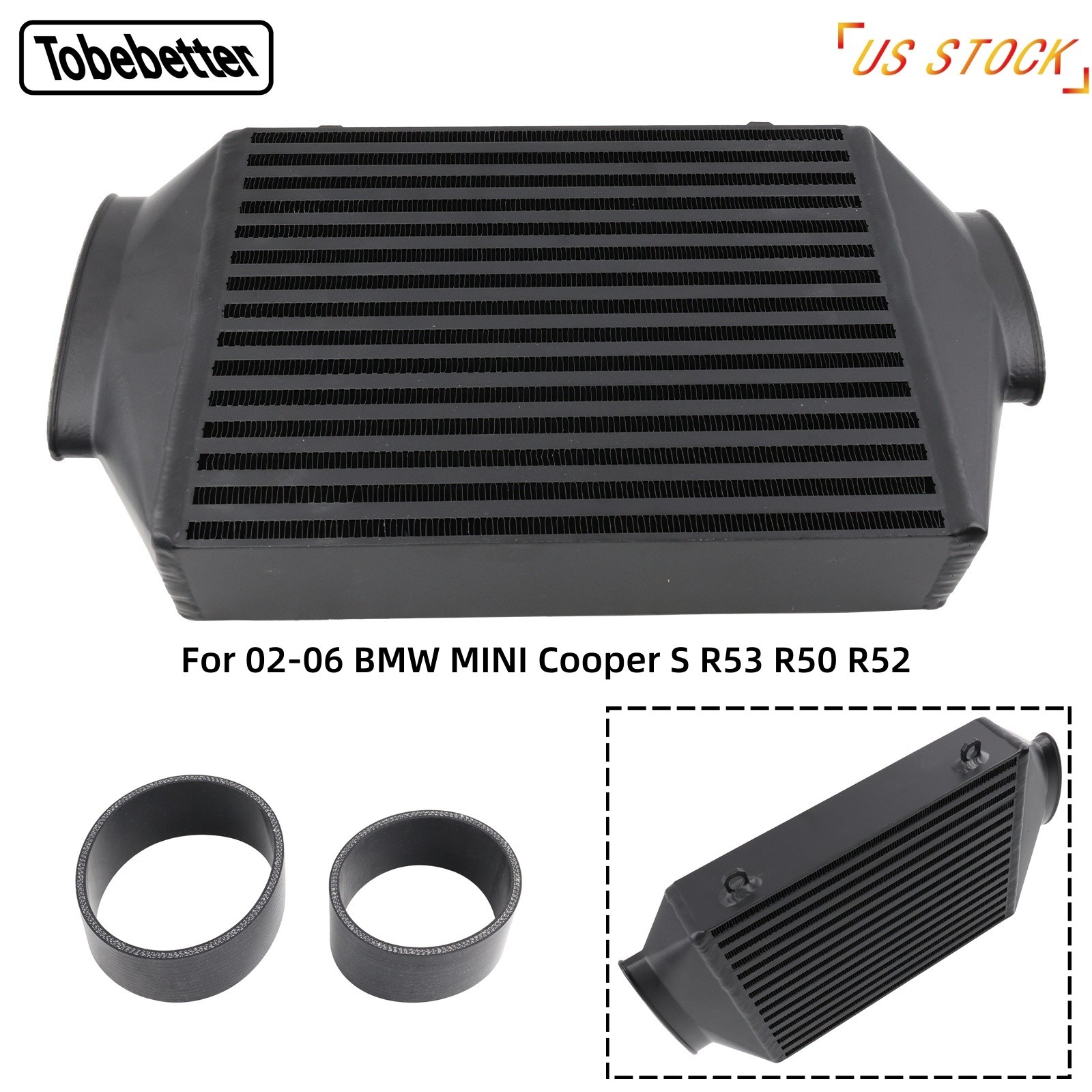 New Top Mount Supercharger Intercooler For BMW 02-06 MINI Cooper S R52 R50 R53