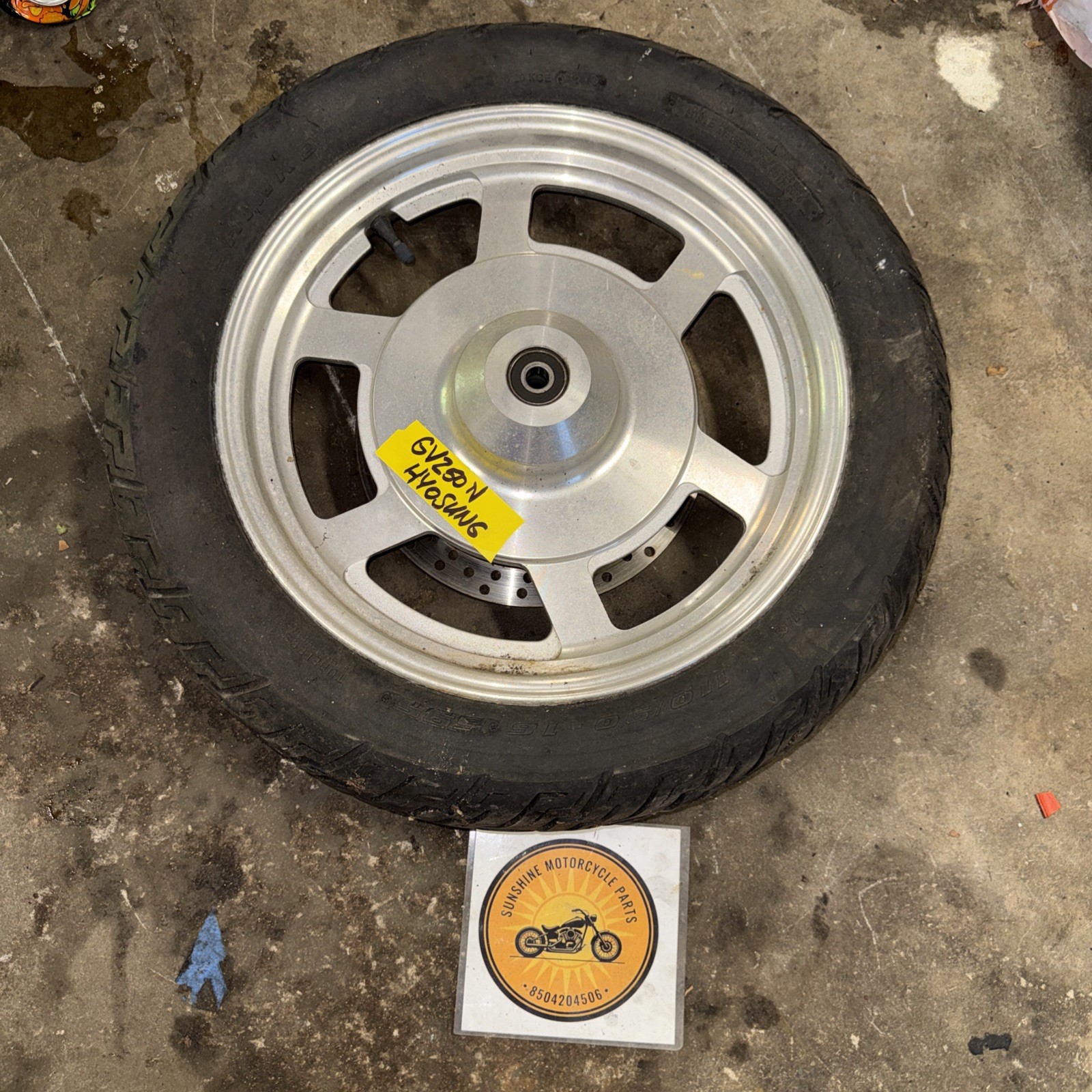 2006 Hyosung GV250 Front Wheel Rim Straight w/ good tire.
