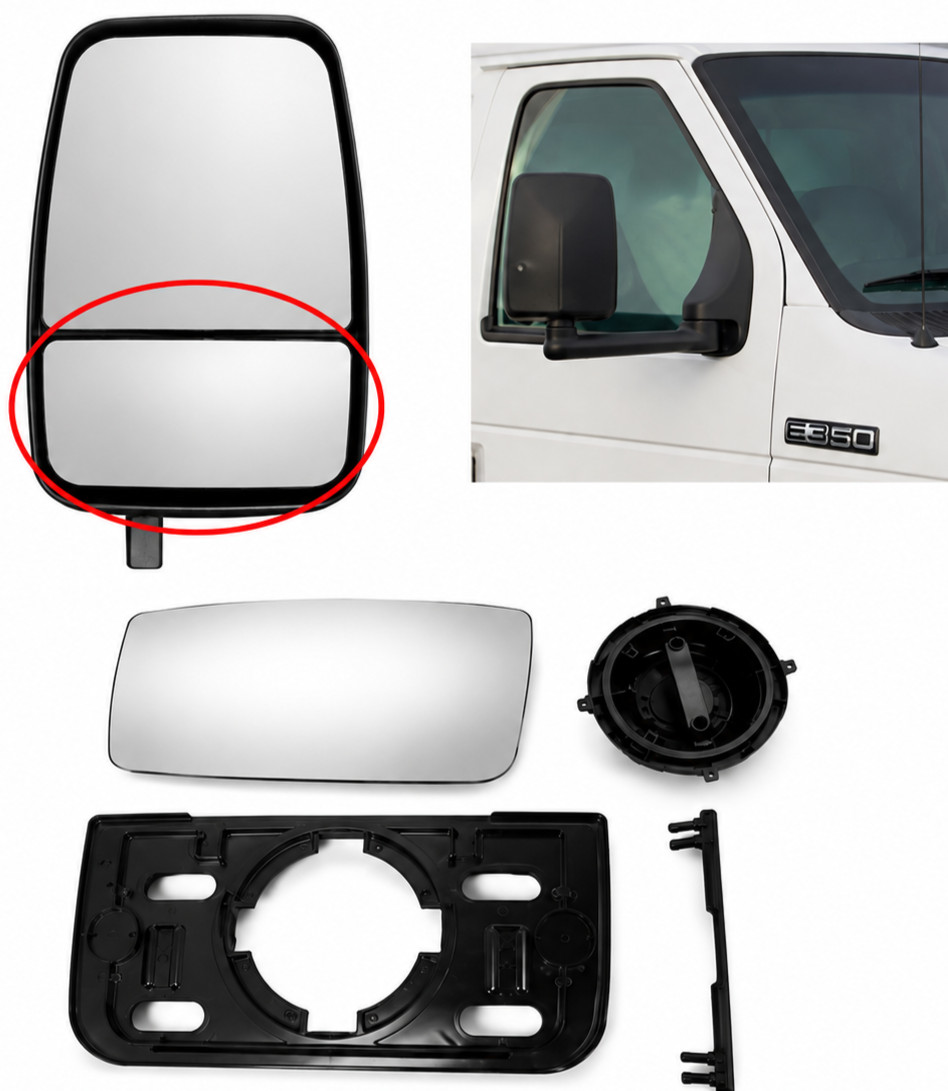 Replacement 8x4 Lower Convex Mirror Glass Repair Kit for 2020 Series Deluxe Head
