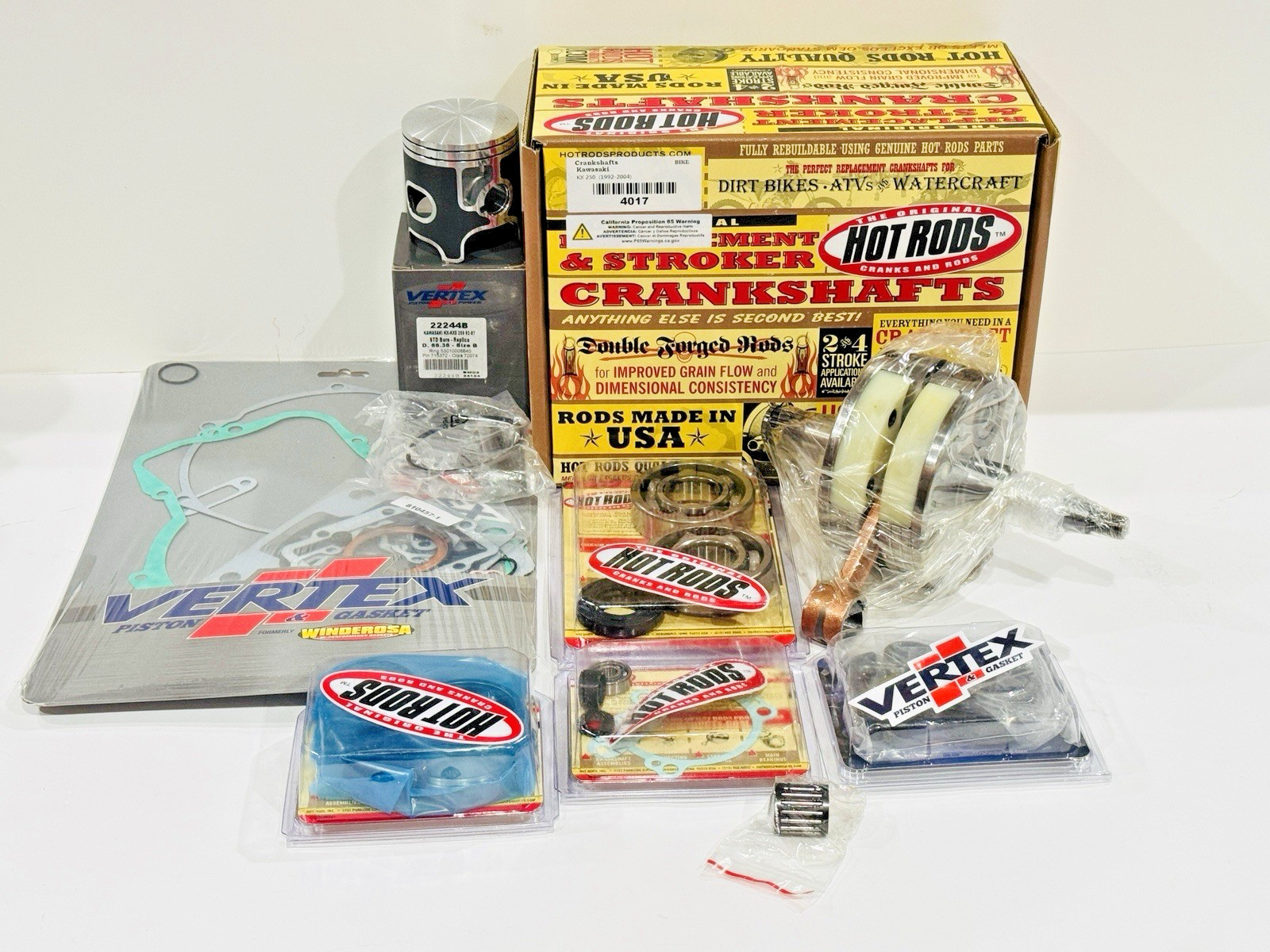 Vertex Complete Engine Piston Rebuild Kit WR101-117 For 1994-96 Kawasaki KX 250