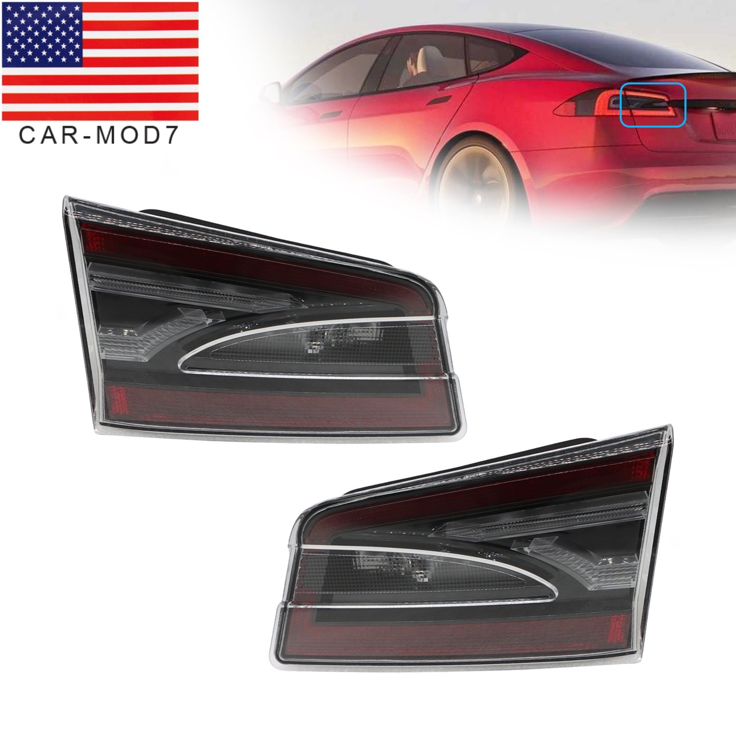 2pcs Driver Passenger Side For 2012 2013-2020 Tesla Model S Taillight Rear Lamps