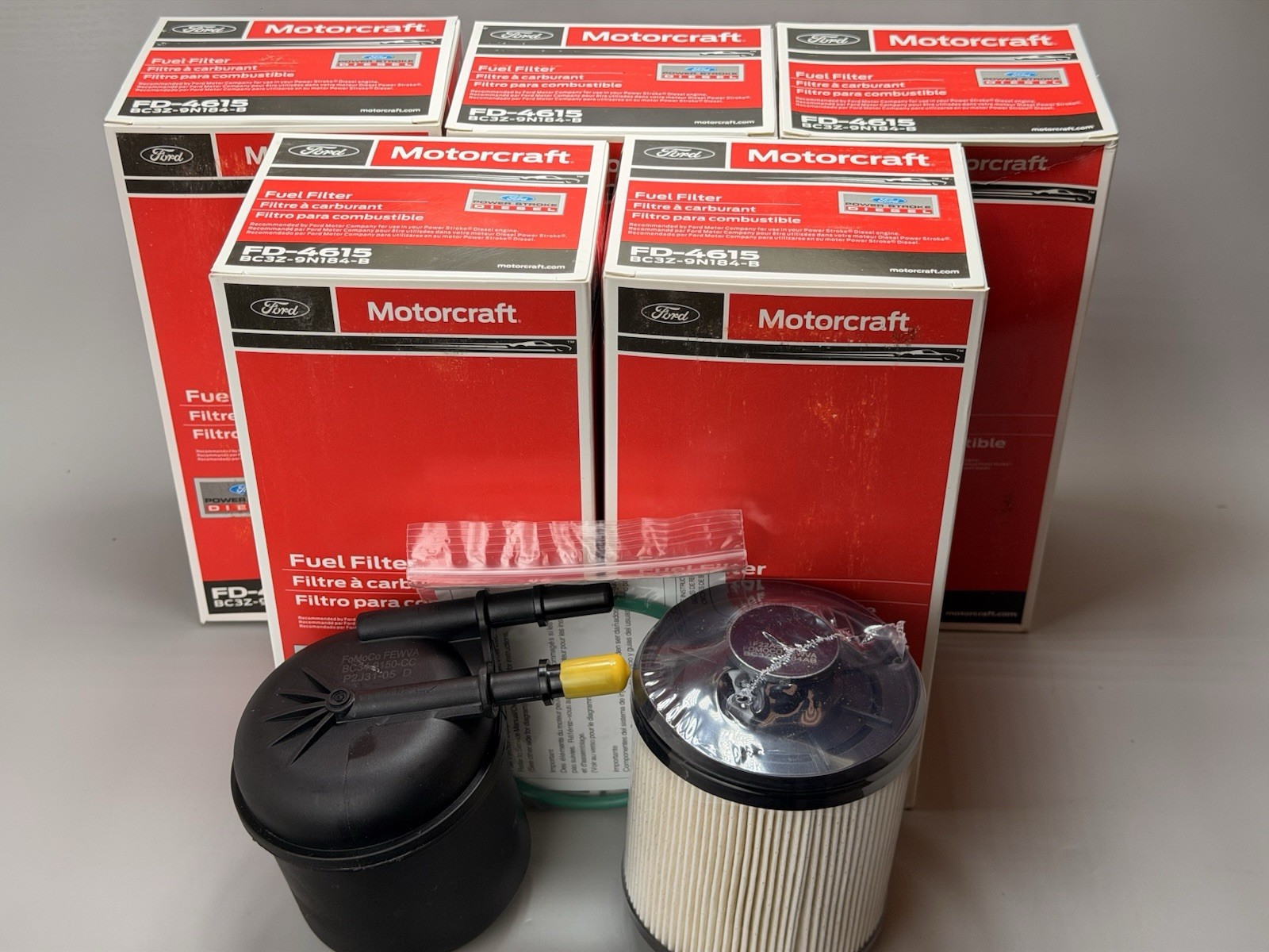 OEM 5 Pcs. Motorcraft Diesel Fuel Filter FD4615 for Ford F-250 Super F-350 6.7L OEM 5 Pcs. Motorcraft Diesel Fuel Filter FD4615 for Ford F-250 Super F-350 6.7L