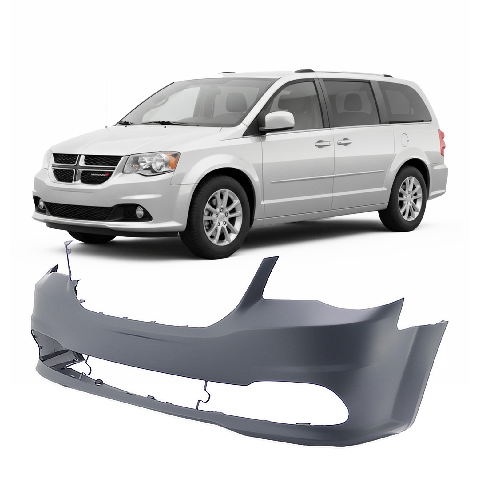 2011-2018 Dodge Grand Caravan Primed Front Bumper Cover CH1000A02 68088966AA