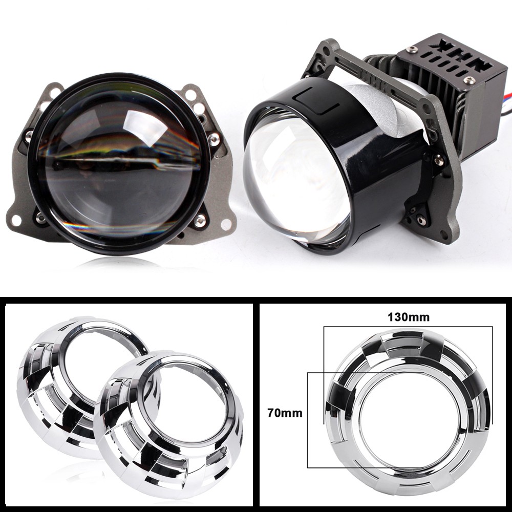 NHK Pro Plus 2.5 inch Bi LED Projector Lens Headlight Black Shrouds Retrofit LHD