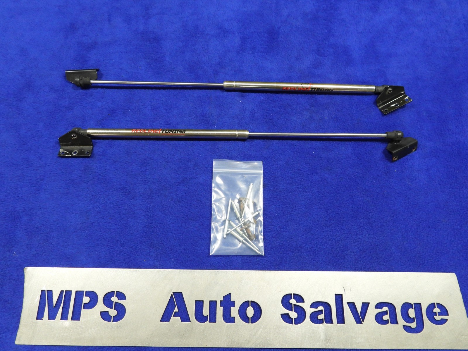 1999-2004 Ford Mustang GT Aftermarket Redline Hood Strut Pair Lift Cylinders M65