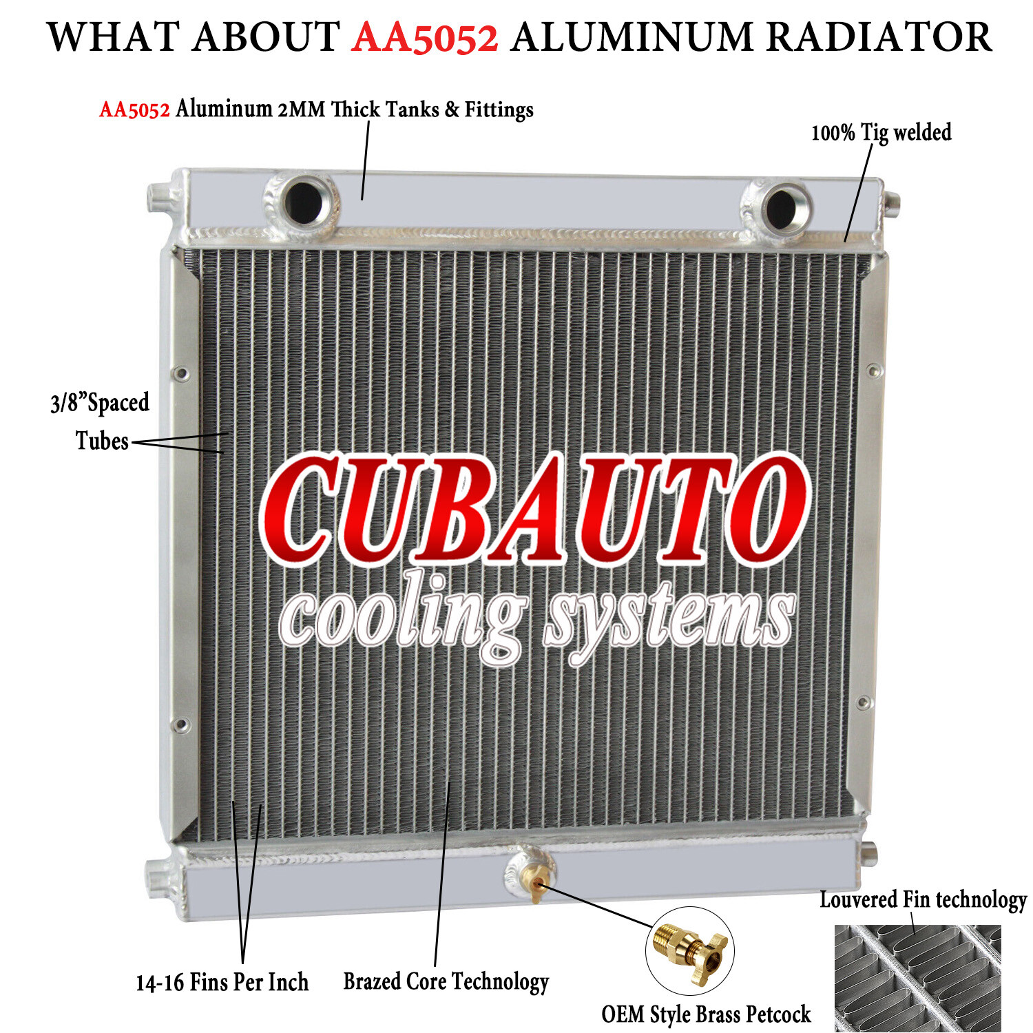 4-CORE 62MM RACING ALUMINUM RADIATOR FOR DRAGSTER / ROADSTER STYLE DOUBLE PASS