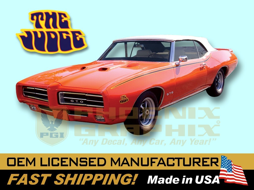 1969 Pontiac GTO The Judge Decals Graphics Stripes Kit