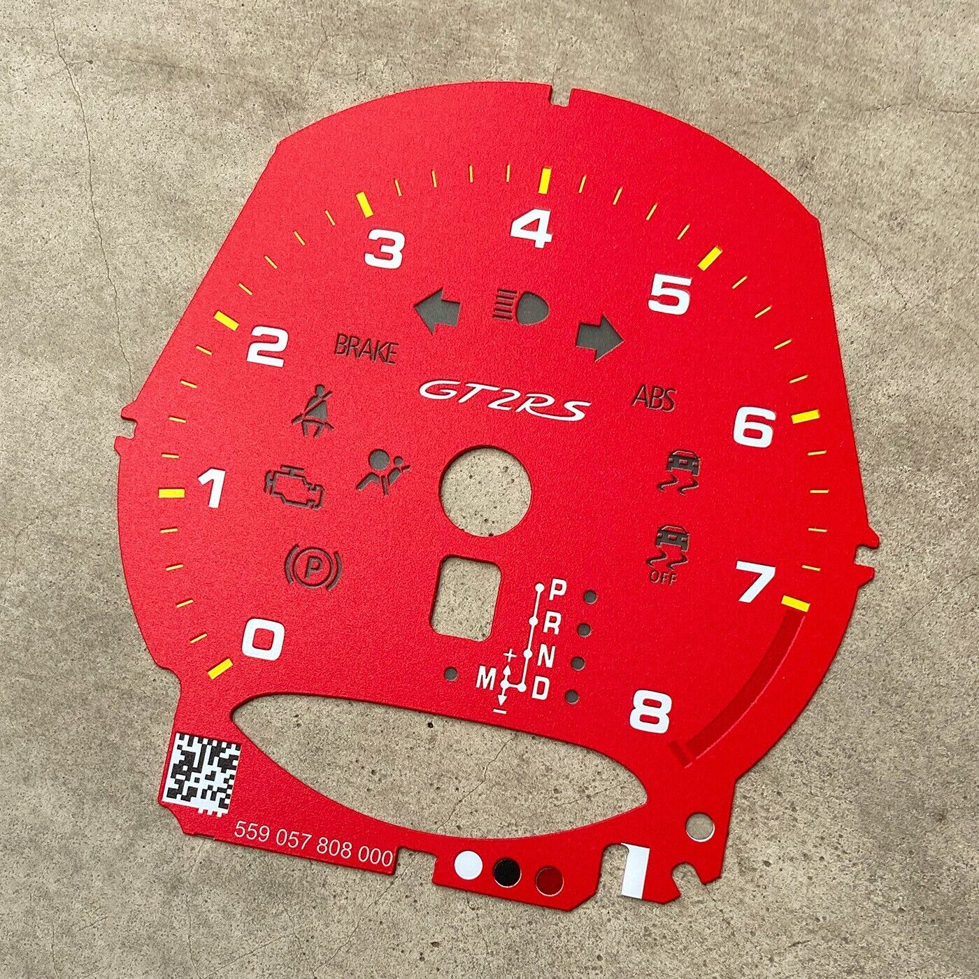 Porsche 911 991 GT2 RS Red Instrument Cluster Replacement Gauge Face Tachometer